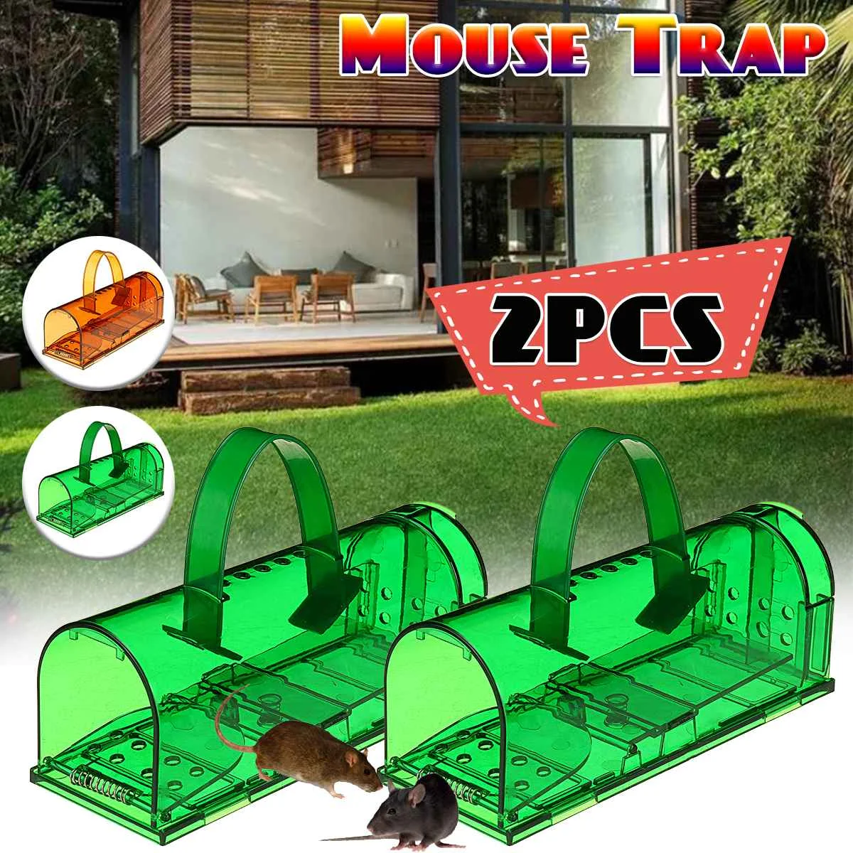 

2PCS/Set Mouse Trap Humane Animal Cage Rat Cage Trap Pest Control Mouse Catcher Rodent Control Mouse Catching