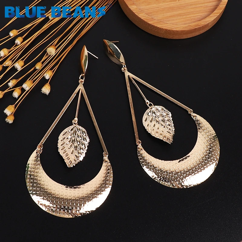 2019 модные золотые серьги для женщин длинные висячие металлические ювелирные