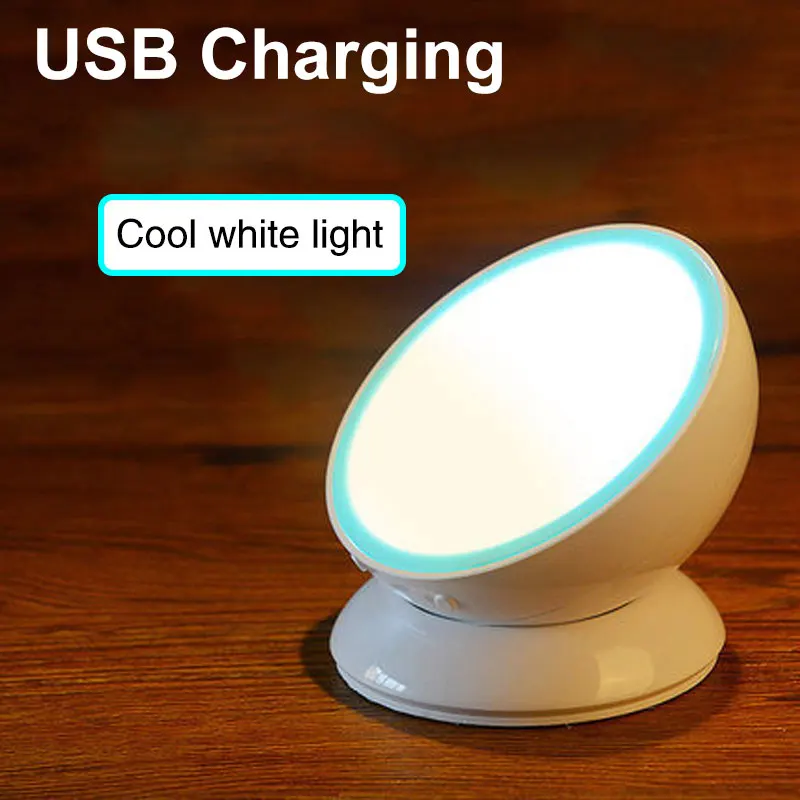 Вращающийся модный ночник USB Перезаряжаемый Налобный фонарик настенный ночной Индукционная лампа шкаф коридор освещение в помещении - Испускаемый цвет: USB White Light