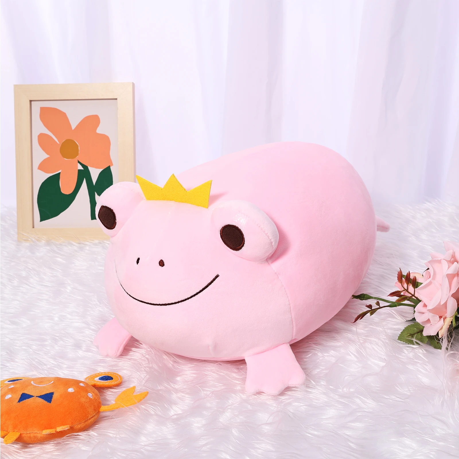 

Pudcoco 35CM Cartoon Frog Shaped Plush Doll Soft Stuffed Toy Cute Gifts For Christmas New Year Birthday