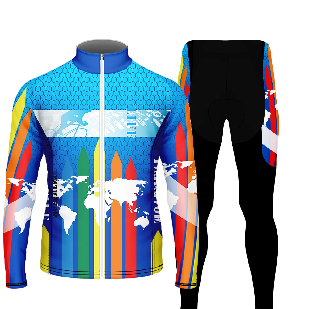 2020 Мужская мода Велоспорт Джерси Набор сухой Тонкий с длинным рукавом велосипед