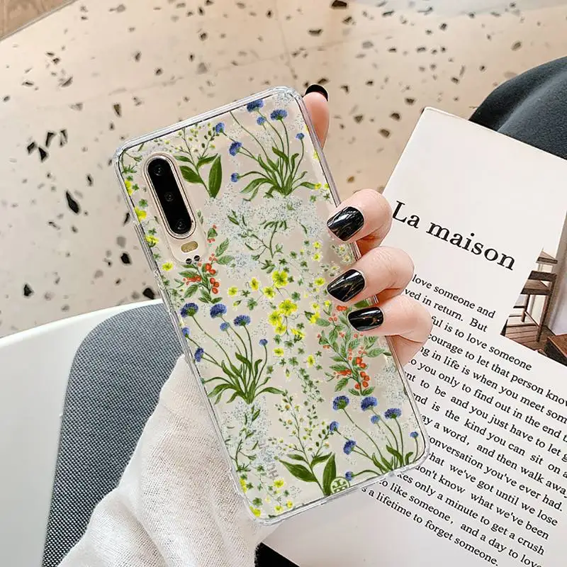 

Aesthetics art plant flower Phone Case Transparent for Samsung A71 S9 10 20 HUAWEI p30 40 honor 10i 8x xiaomi note 8 Pro 10t 11