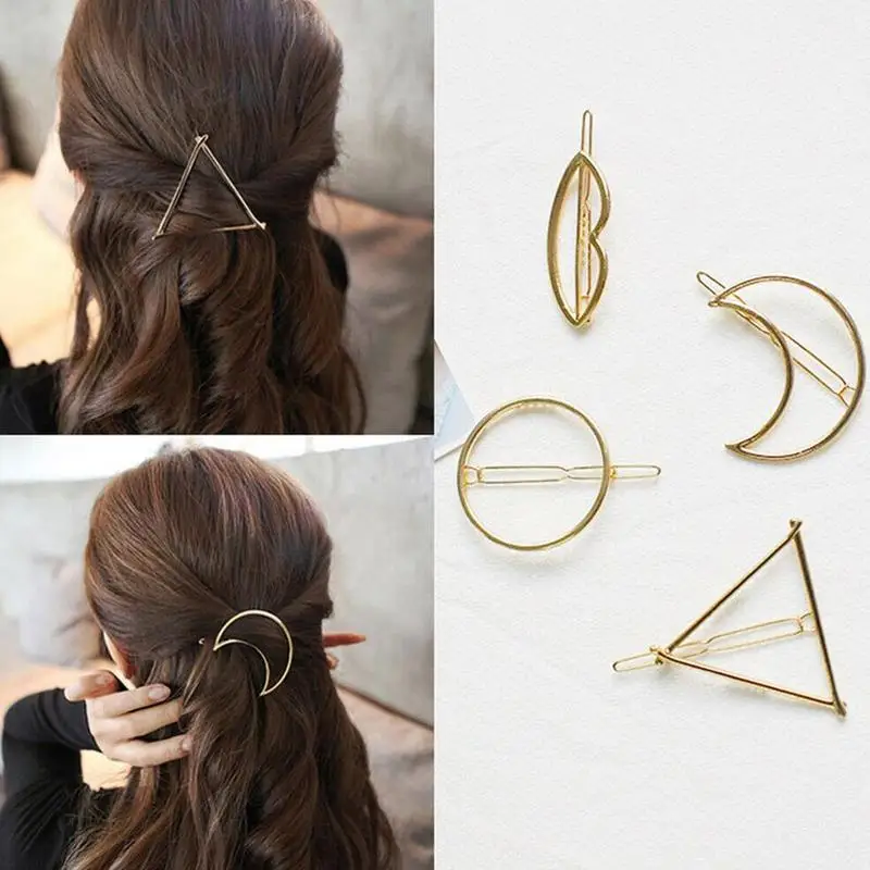 Женская Минималистичная заколка для волос из металлического сплава полые