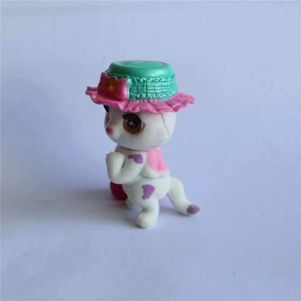 Новый сюрприз Флокирование животное кукла украшение фигурки глаза подвижные