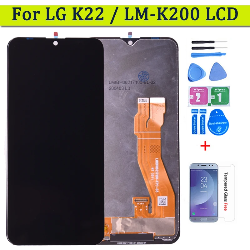 

6,2 дюймовый 100% тестовый экран для LG K22 K200 LCD LM-K200 дисплей зеркальный экран дигитайзер в сборе ЖК-дисплей для LMK200Z LMK200E LCD