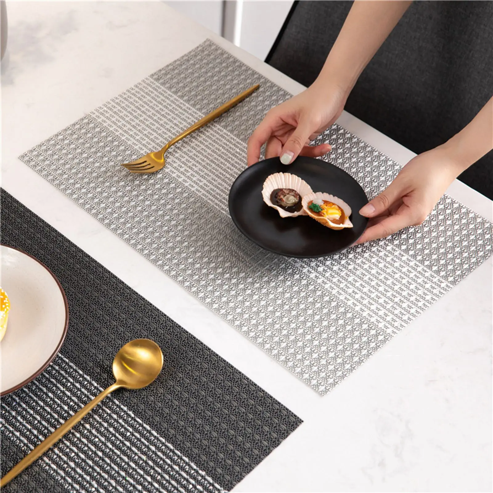 

2021 color non-fading Mats Pads PVC Waterproof Insulation Placemat Dining Place Mat Kitchen Table Mat Table Napkin