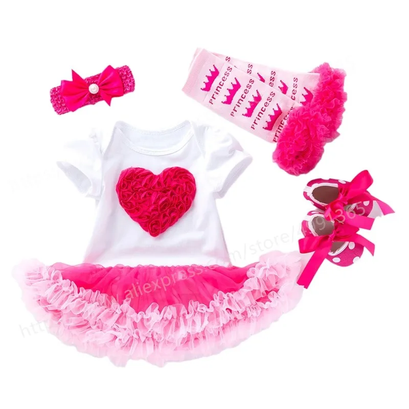 

Baby Summer Clothing New Baby Princess Girls Dress Christening Lace Wedding Party Kids Formal Clothes+ Headband+Shoes 12M