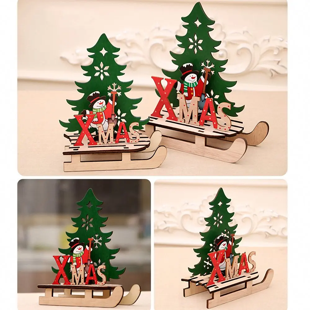 Деревянные Рождественские сани настольные Декорации для детей веселые