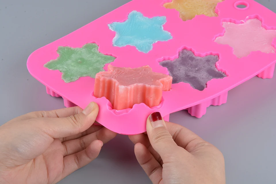 SJ 6 полости 3D снежинка мыло Плесень силиконовые формы смолы Плесень Для DIY ремесленных свечей мыло решений