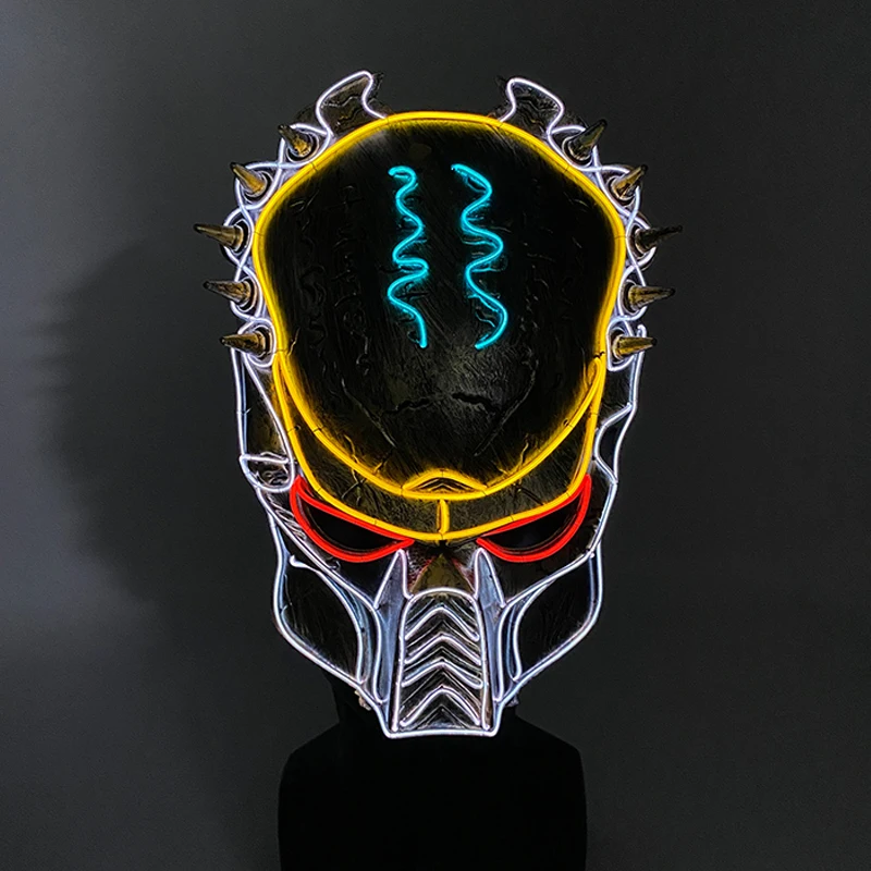 Светящаяся маска на Хэллоуин череп инопланетянина хищник платье для косплея
