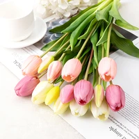 5pcsbouquet new silicone tulip artificial flower real touch fake flower bouquet for wedding decoration flowers home garen decor