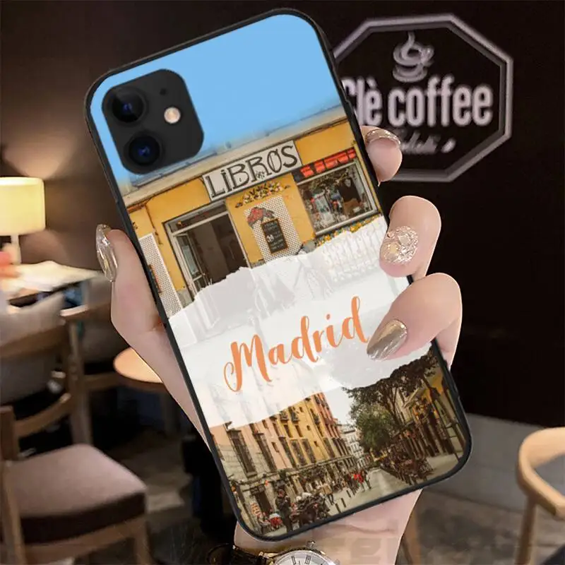 

Madrid Phone Black Case Shell Back For Iphone 12 11 PRO MAX X XS XR 4S 5S 6S 7 8 PLUS SE 2020 Cases Cover