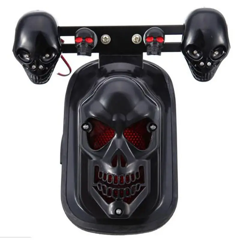 

Motorcycle Skull Turn Signal Rear Brake Tail Light Modified Accessories LED Skull Taillight Turn Signal Lights