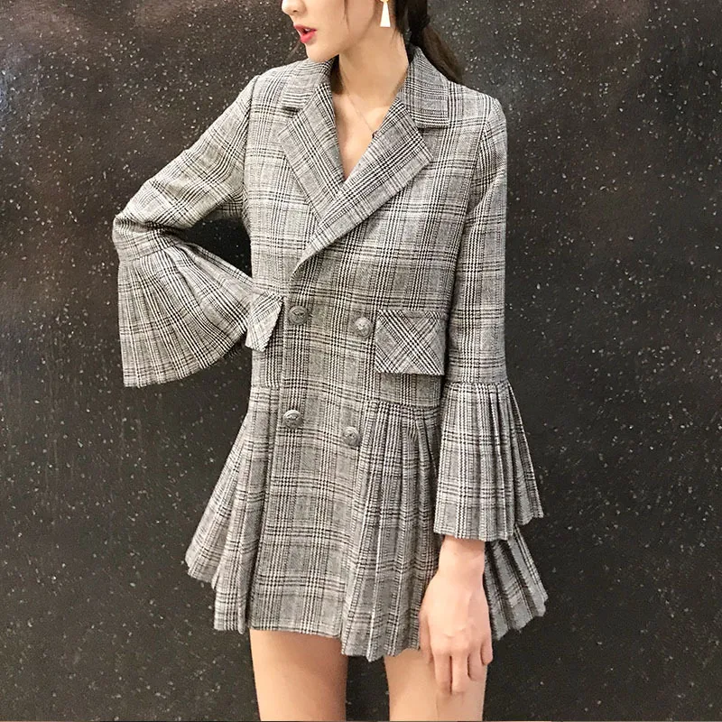 Двубортное шерстяное пальто для женщин 2020 модное зимнее женское платье