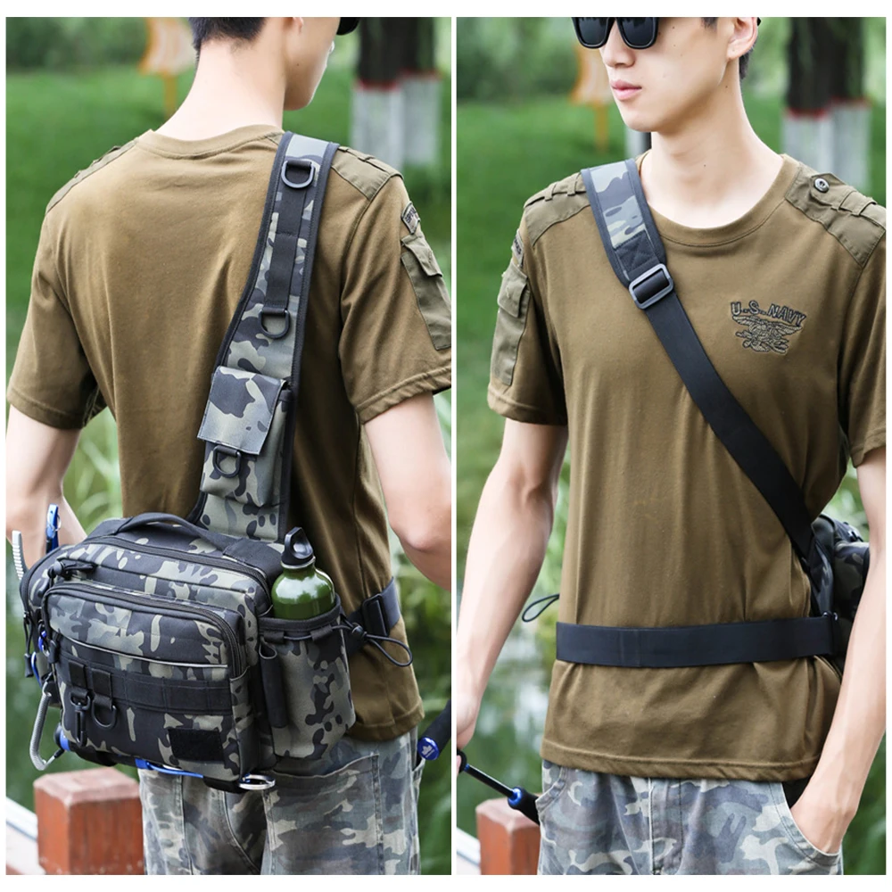 

Multifunctional Fishing Tackle Bags Single Shoulder Crossbody Bag Waist Pack Fish Lures Gear Utility Storage Fishing Bag X232G