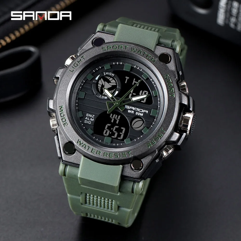 reloj мужские спортивные часы с двойным дисплеем Аналоговый Цифровой светодиодный электронный модные наручные часы reloj hombre erkek kol saati