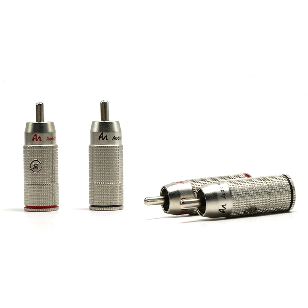 4 шт. штекер RCA с родиевым покрытием аудио разъем Hi Fi соединительный кабель|rhodium