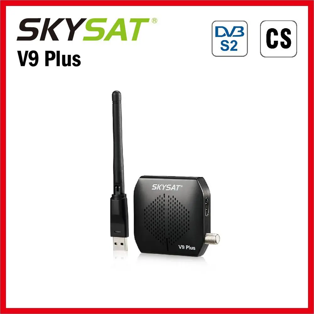 SKYSAT V9 Plus HD супер мини DVBS2 спутниковый ресивер поддержка CS CCCams сервер hd Newcamd WiFi 3g Youtube PVR PowerVu Biss V9