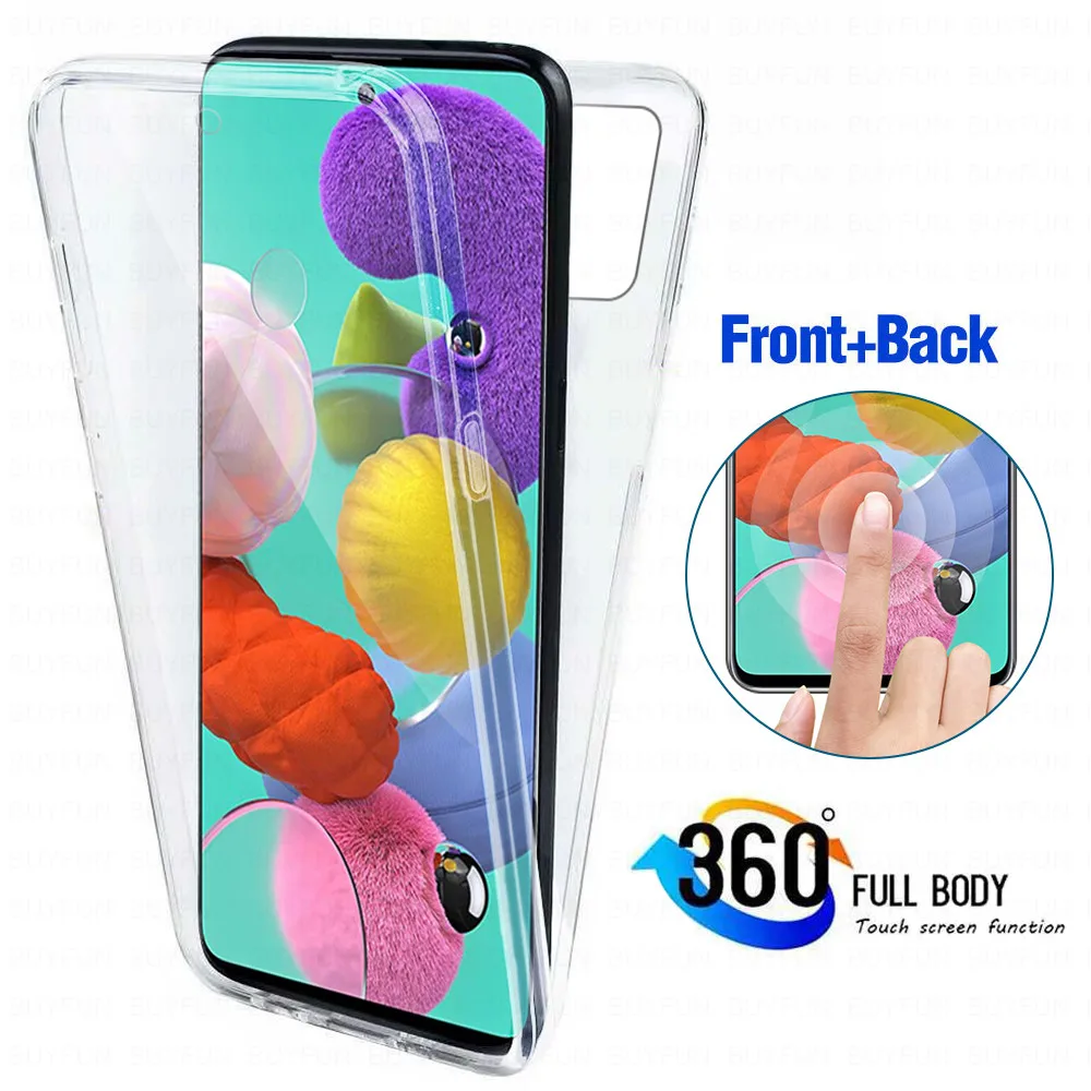 360 полный прозрачный чехол для Samsung Галактики a51 a71 a31 a21s a41 A11 a7 a30 a10 s a20s a20 e a70 мягкий
