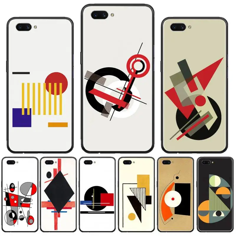 

Fashion art geometric color stitching Phone Case For OPPO F 1S 7 9 K1 A77 F3 RENO F11 A5 A9 2020 A73S R15 REALME PRO cover