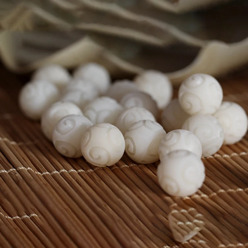 10 шт./лот бусины резные белые нефритовые Будды благоприятные облака DIY аксессуары