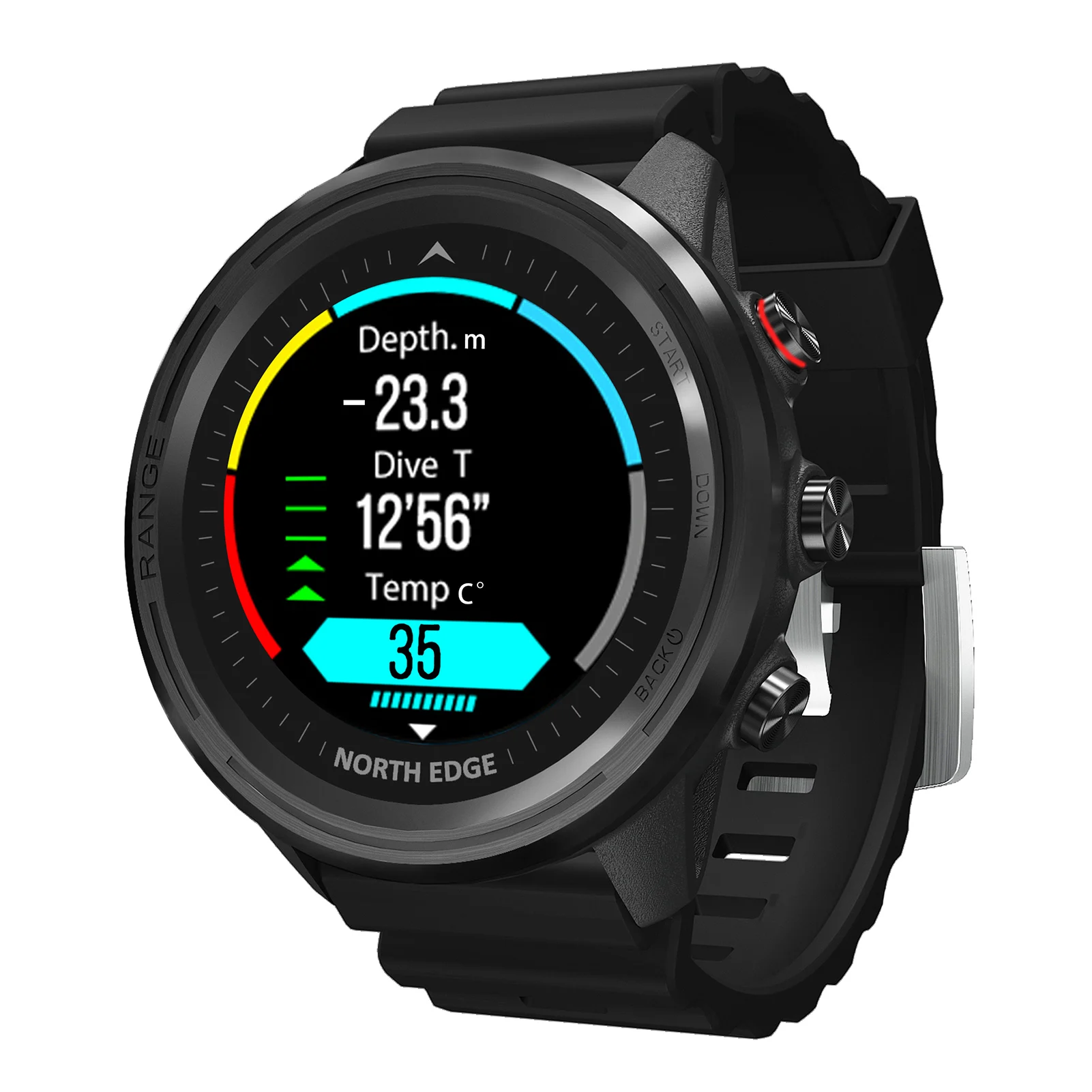 

NORTH EDGE Range5 Men Waterproof 50M Digital Watch Men Women Heart Rate Monitor Fitness Sport Watches GPS Activity Tracker