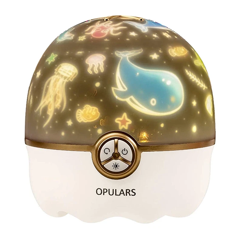 

Baby Night Light Projector,Rechargeable Bedside Lamp 360° Rotation with 6 Scene Films,for Bedroom Decor