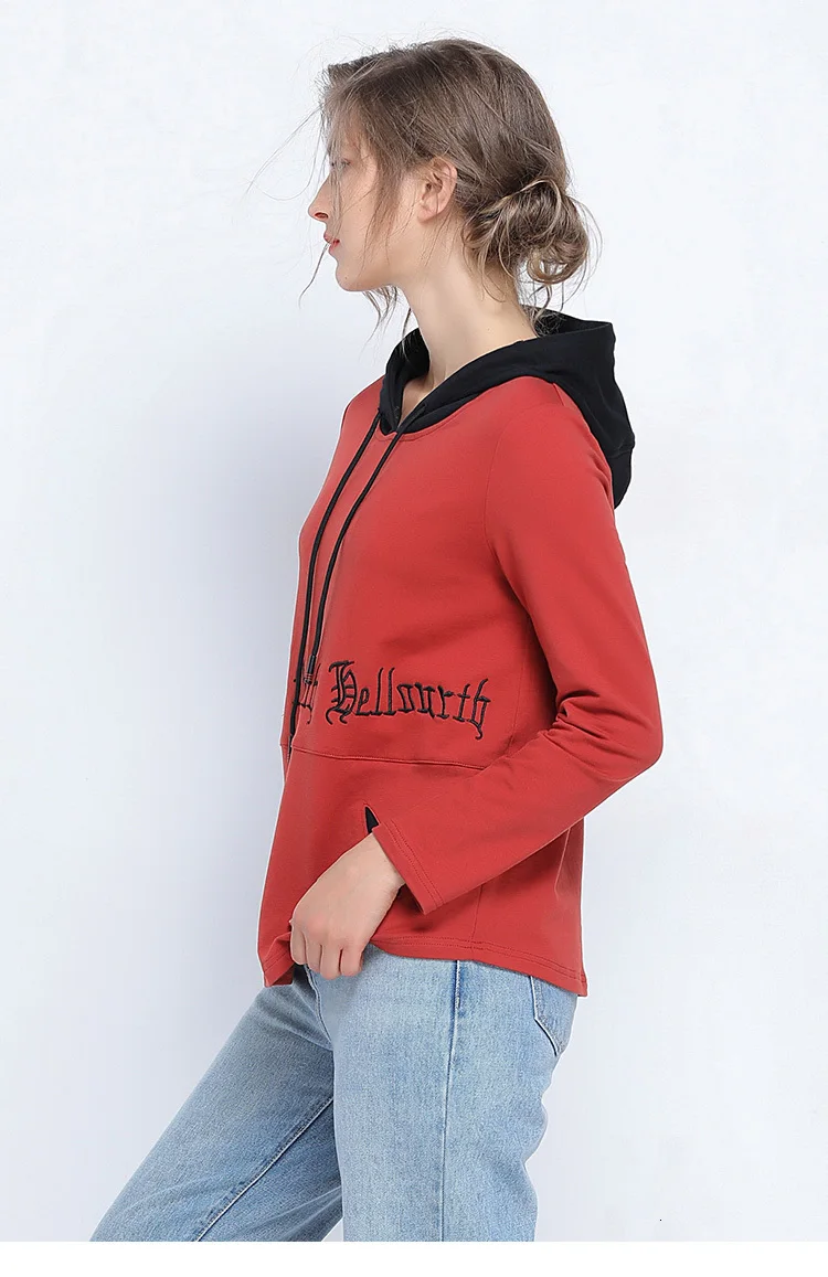 Осенние женские толстовки размера плюс 5xl 4xl-L повседневные пуловеры с капюшоном и длинным рукавом с вышитыми буквами Sudadera топы высокого качества