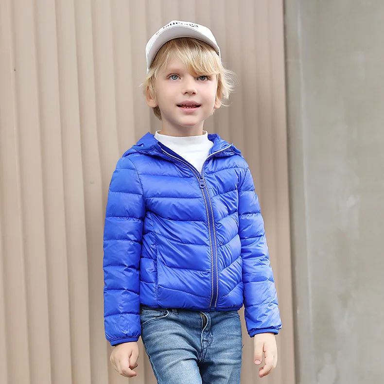 Зимняя Детская куртка 2019 г. Осенне-зимняя Новая легкая теплая пуховая для
