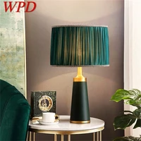 wpd brass table lamp green desk light contemporary luxury led decoration for home bedside