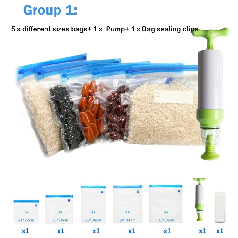 Высококачественные вакуумные пакеты для хранения пищевых продуктов с насосом и