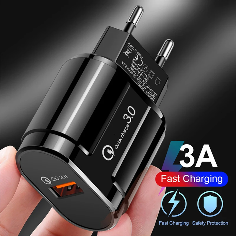 Фото EU/US Quick Charge 3 0 3A USB зарядное устройство настенное для телефона адаптер iPhone X MAX 7 8 QC3.0 EU/US Quick Charge 3 0 3A USB зарядное устройство настенное для телефона адаптер iPhone X MAX 7 8 QC3.0