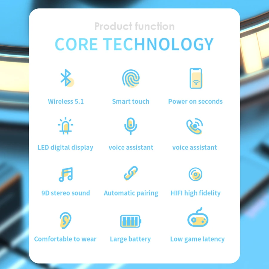 

TWS Earphones Fone Bluetooth 5.1 Touch Headphones 9D Stereo Headset Sports Running Can Charge Mobile Phones Wireless Headphones