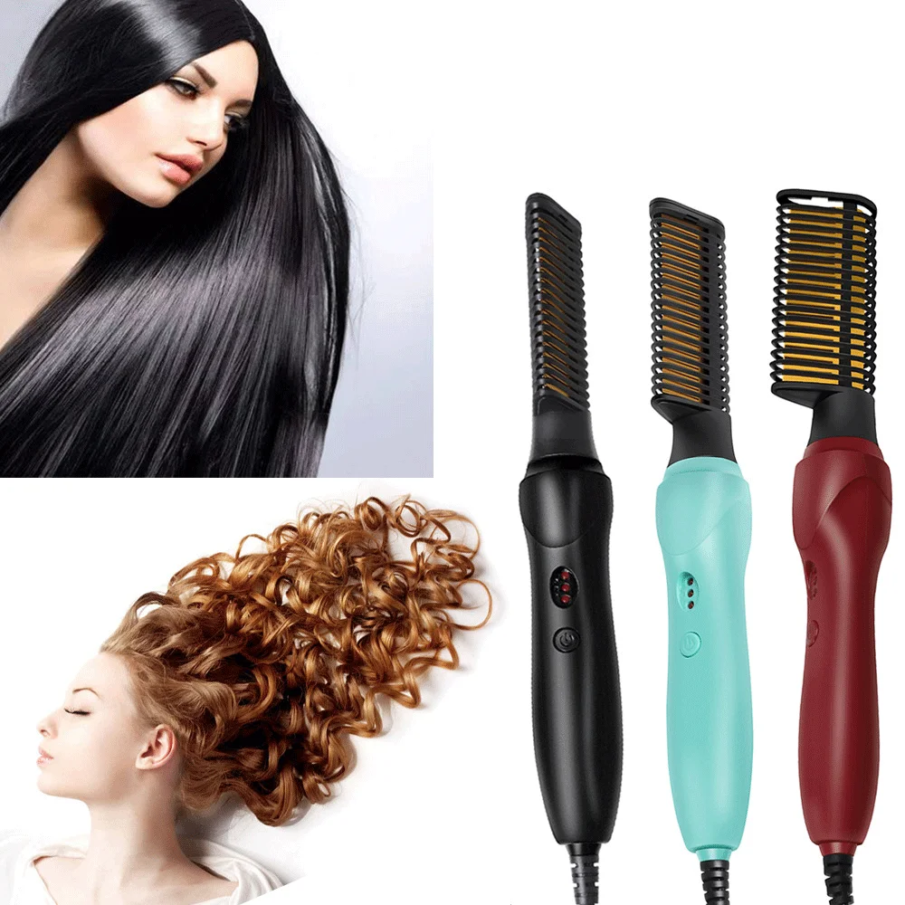 

Hot Comb Hair Straightener Copper Comb Is Suitable for Wig Curling Power Generation Hot Hair Straightening Comb and Curling Rod