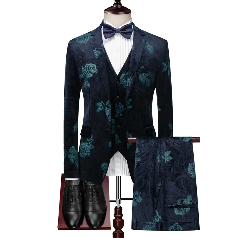 Блейзер жилет и брюки комплект из 3 предметов Осень зима бархатный теплый