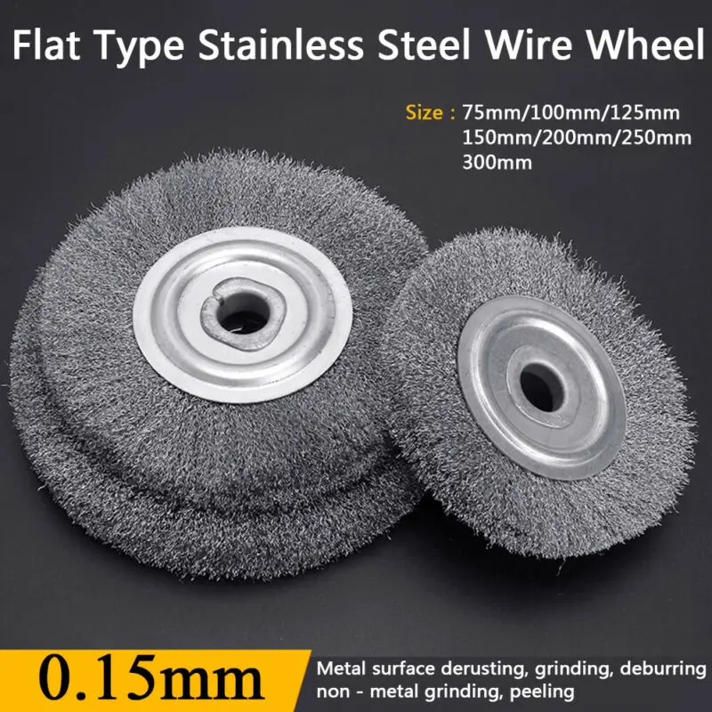 

Wearable 75-200mm Stainless Steel Wire Round Brush Derusting Wood Polishing Grind Buffer Wheel For Cleaning Bench Grinder Rust