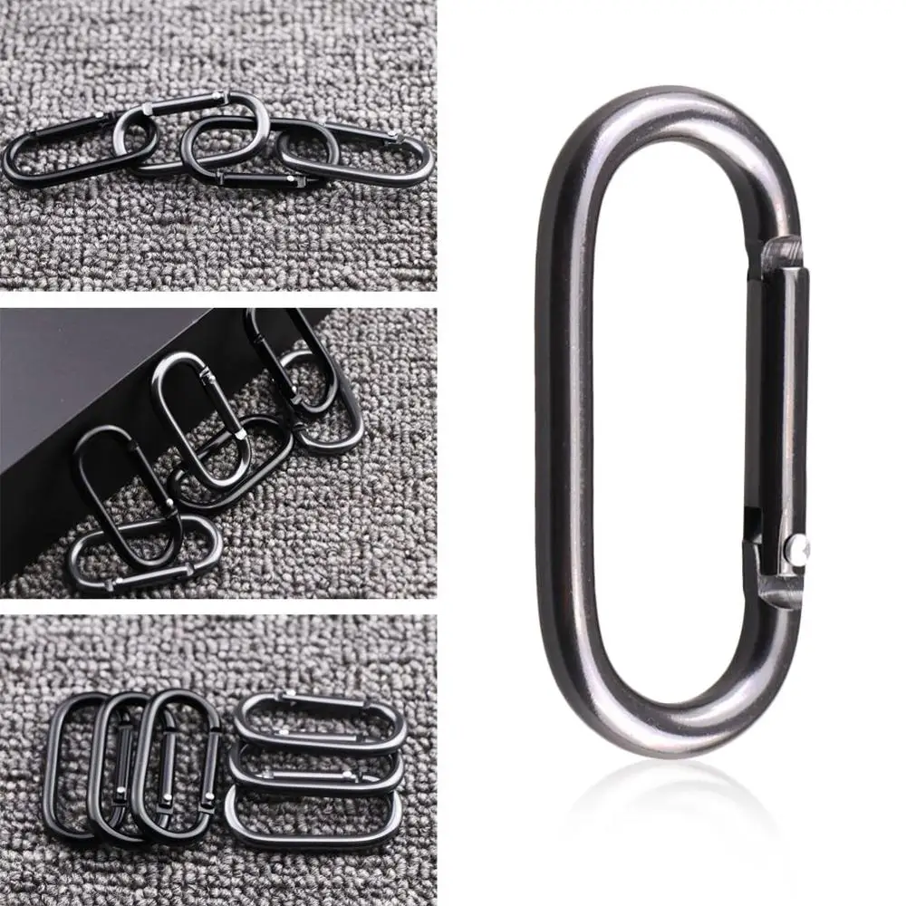 

5pcs Black Oval Hanging Buckle Carabiner Hanging Buckle Small Bag Buckle Water Bottle Hook Wireless Bluetooth Headset Buckle