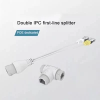 for security camera installation poe splitter 2 in 1 network cable connector three way rj45 connector head