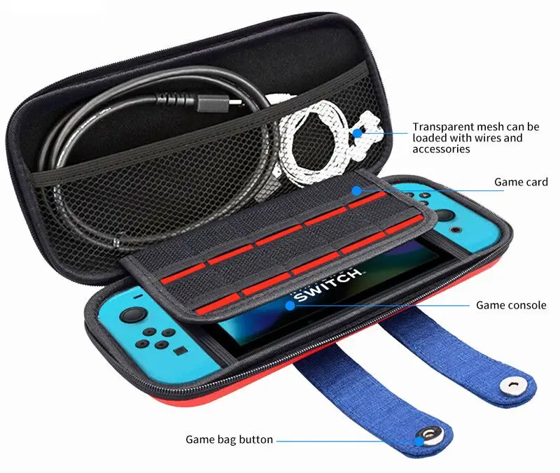 Портативный чехол для kingd Switch, сумка для хранения, Жесткий Чехол для Nitendo Switch NS, аксессуары для консоли, Дорожный Чехол, тонкая сумка NX