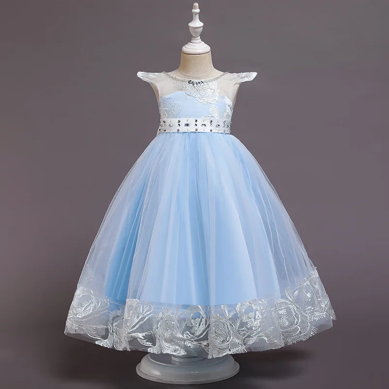New children's new year's dress fluffy princess long lace piano performance girl's show Christmas | Детская одежда и