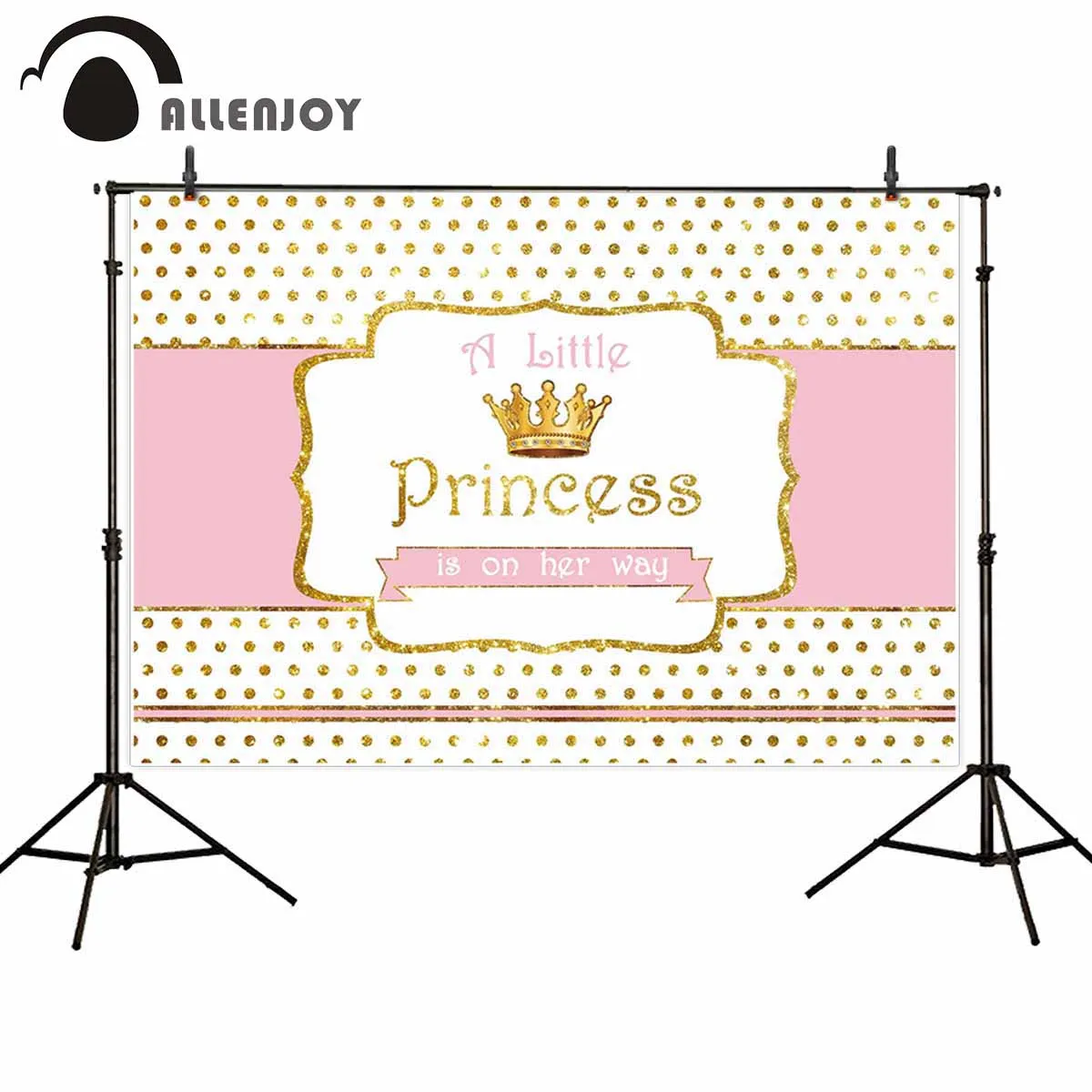 Allenjoy фон для девочек на день рождения ткань золотые точки корона новорожденные