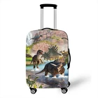 Крутой Чехол для багажа с принтом динозавра, эластичный чехол для костюма, Защитные чехлы для дорожной сумки, Противопыльный чехол на колесиках, чехлы для багажа
