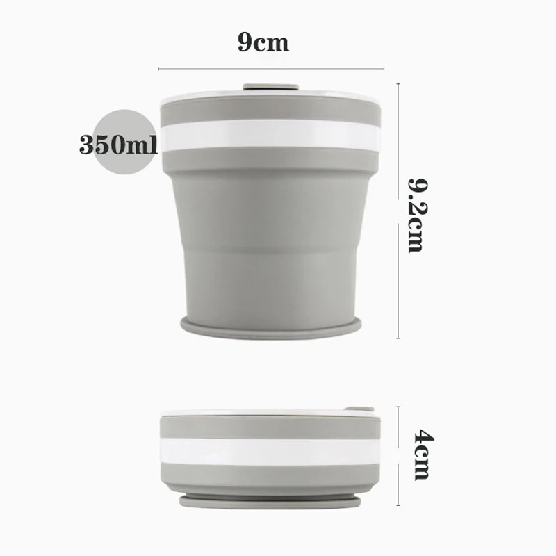 350ML Coffee Mugs Collapsible Silicone Cup Travel Folding BPA FREE Food Grade Drinking Water Mug Tea Cups Drinkware - купить по