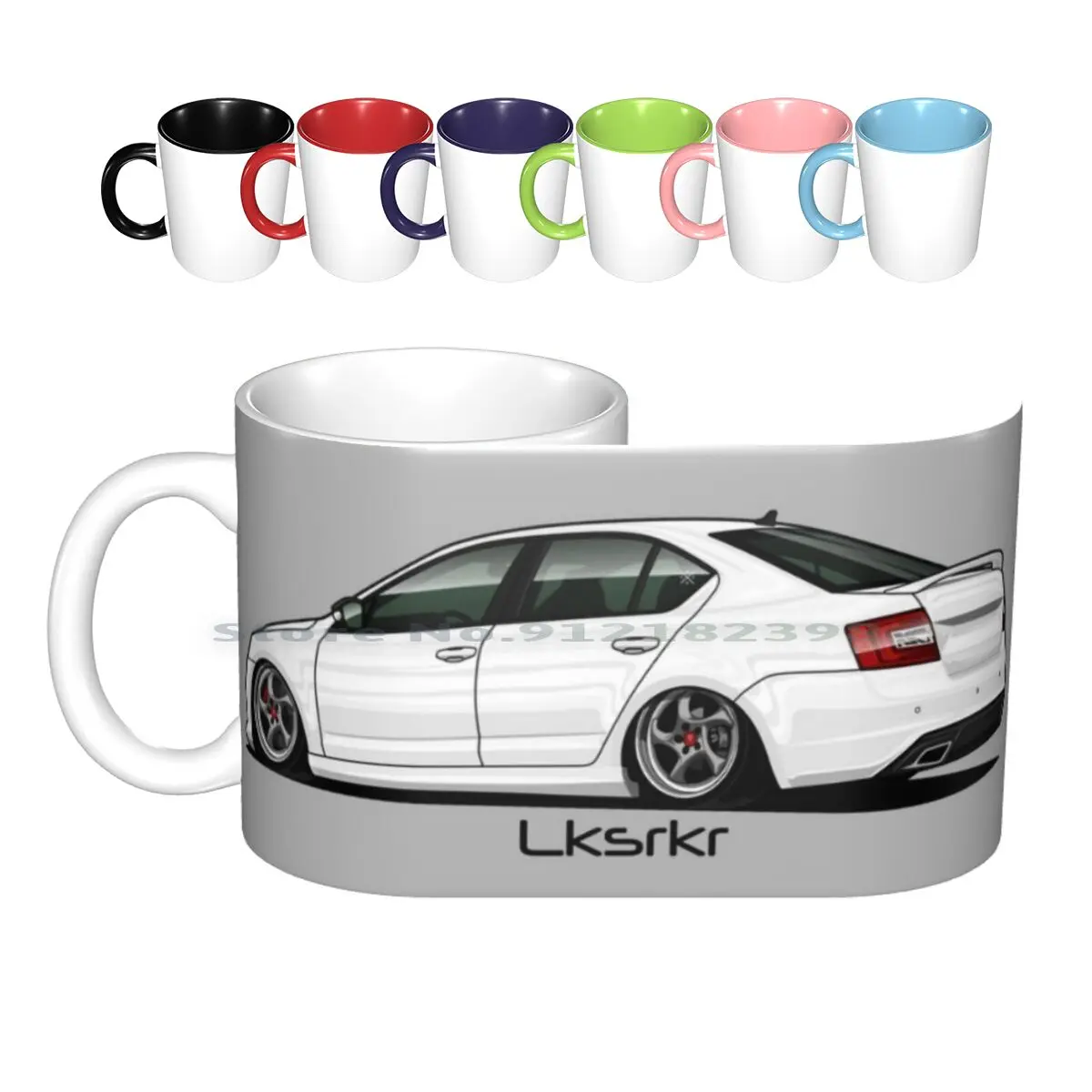 Skoda Octavia-Artwork Ceramic Mugs Coffee Cups Milk Tea Mug Lksrkr Car Cars Automobile Skoda Octavia Creative Trending Vintage