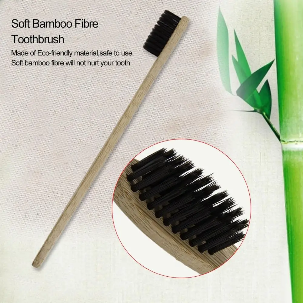 

1PCS Unisex Natural Bamboo Toothbrush Eco Friendly Wooden Handle Toothbrush Portable Fiber Soft Bristle Oral Cleaning Teeth Car