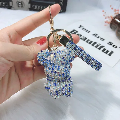 Bomgom горный хрусталь мультфильм угрюмый медведь брелок автомобиль кисточкой брелок кольцо держатель подвеска для сумки Шарм chaviro llaveros mujer - Цвет: style3