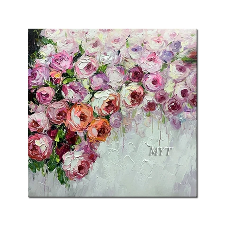 

Home Decor Showpieces New Arrival Abstract Palette Knife Flower Abstract Oil Painting Thick Acrylic Canvas Wall Hangings Art