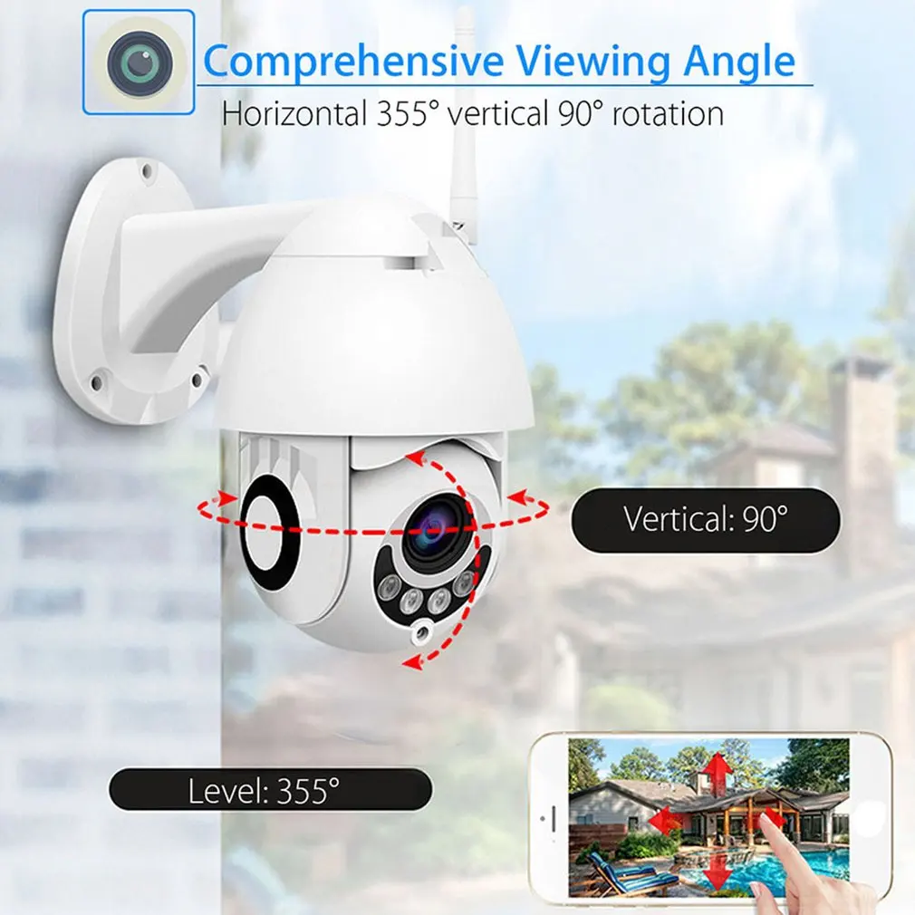 

1080P H.265 Speed Dome Outdoor WiFi Wireless Pan Tilt IP Camera 2 Way Audio Card IRVision IP ONVIF Video Surveillance