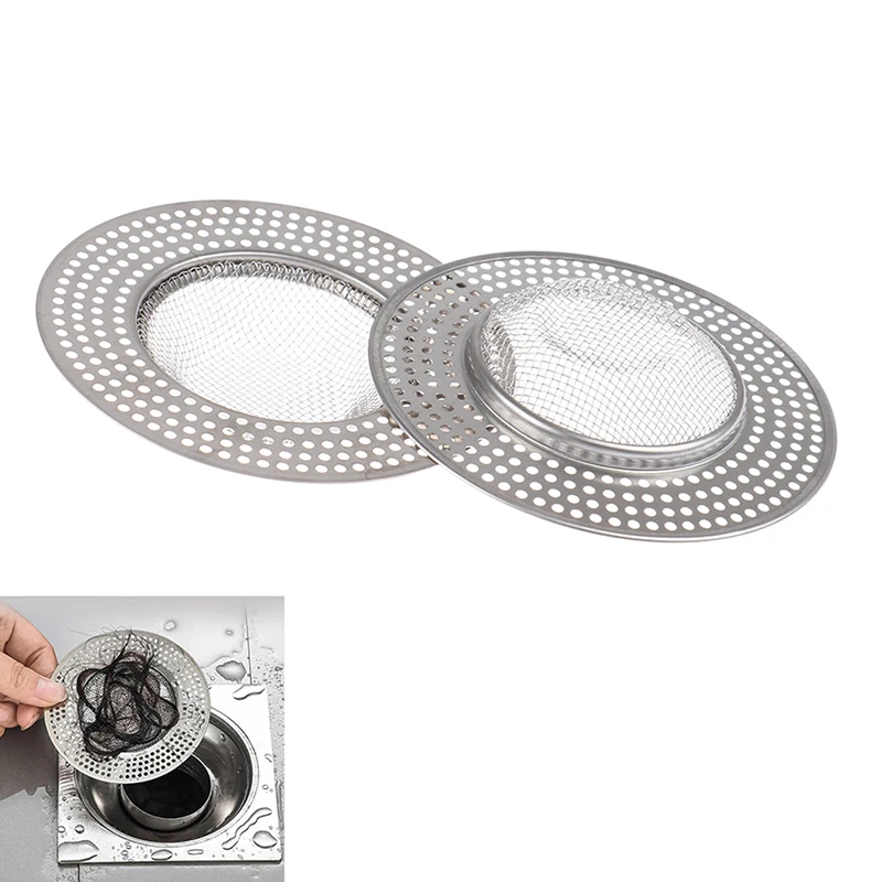 

1Pc Stainless Steel Bathtub Hair Catcher Stopper Shower Drain Hole Filter Trap Kitchen Metal Sink Strainer Floor Drain