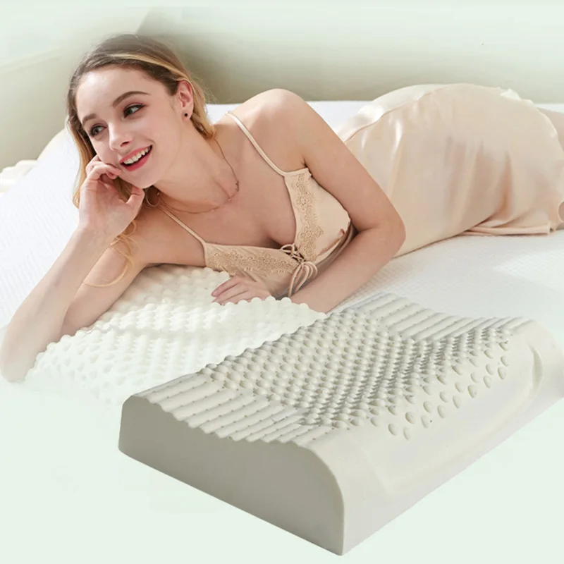 GIANTEX латексная подушка Массажная подушка для сна Ортопедическая подушка kussens Oreiller Almohada Шейная подушка с памятью - Цвет: Белый